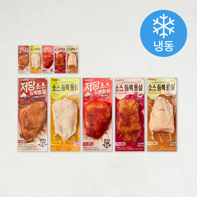 굽네 소스듬뿍통살 110g x 5종 x 2개입 세트 (냉동), 1세트