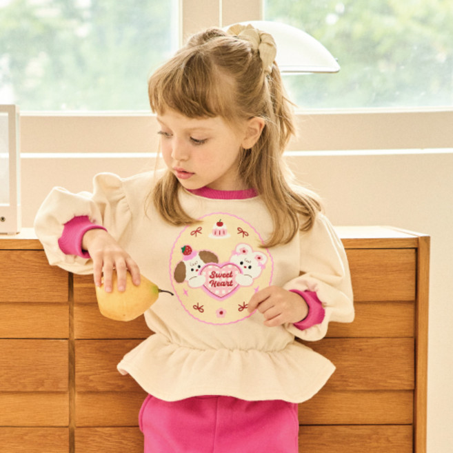 키키모라 아동용 기모 스윗 바니 맨투맨