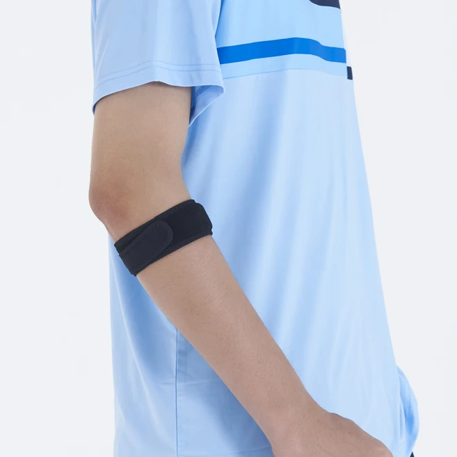 그리핏 테니스엘보 배드민턴 골프 한줄 팔꿈치 보호대, 블랙, 1개 - 쿠팡