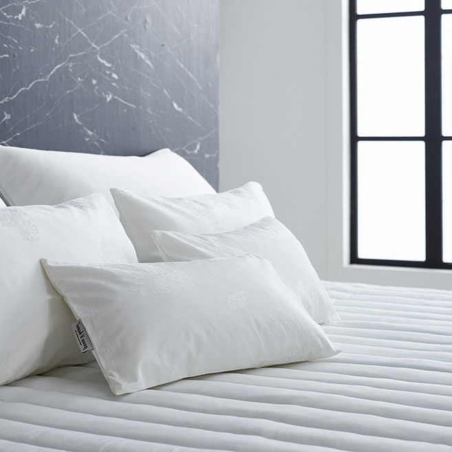 구스온 딥슬립 구스 호텔 작은 목베개 + 베개커버 세트, 화이트, 1세트