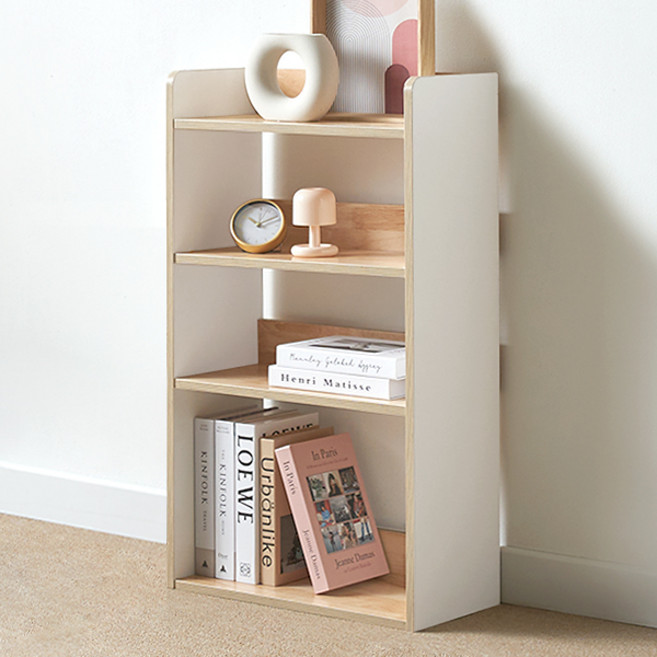 양지가구 리브 수납 500 책장, 고무나무, 4단
