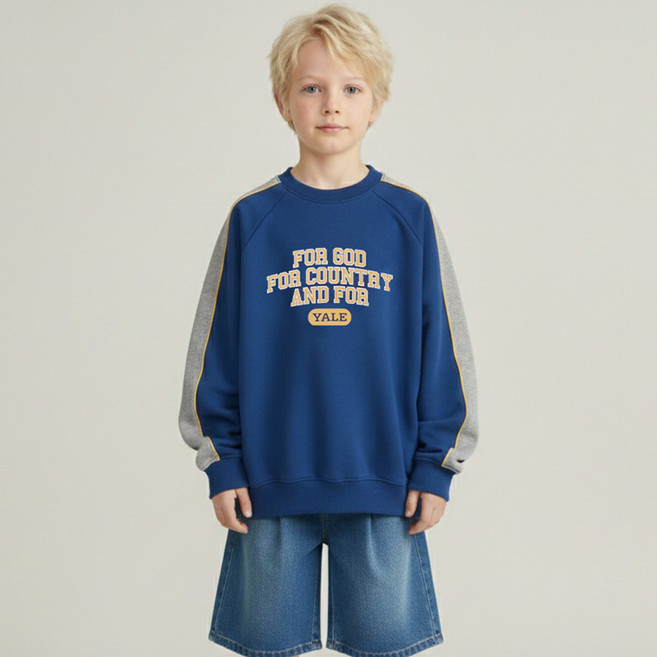 예일키즈 아동용 파이핑 배색 맨투맨 YJCCMTF13416