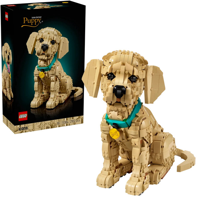 LEGO ICONS 小黃金獵犬 Golden Retriever Puppy 11384, 混和顏色, 1個