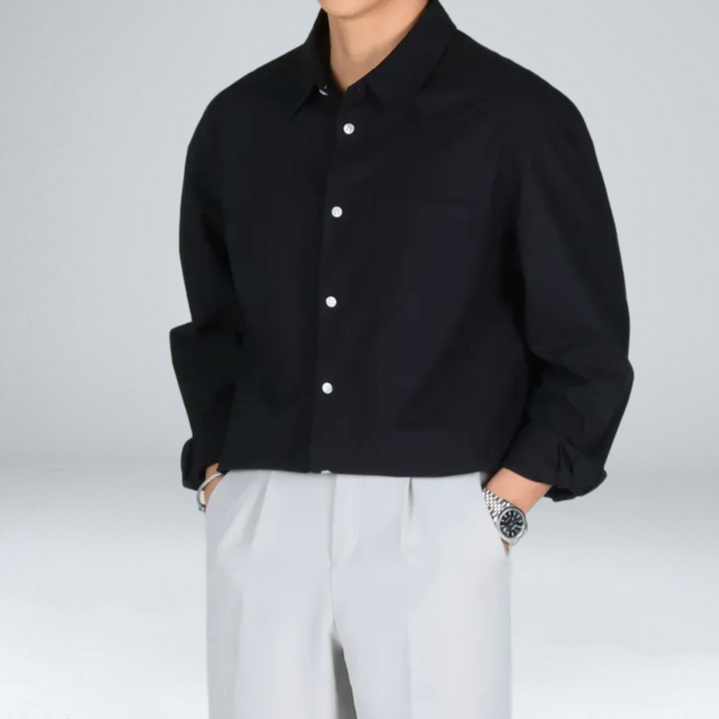 이브클로젯 남성용 오버핏 코튼 옥스포드 셔츠 6710-1