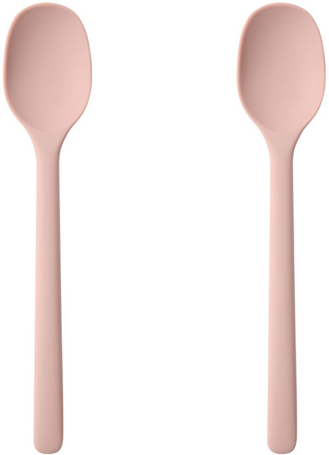 이지실리 스퀘어 실리콘 어린이 디저트 스푼, 연핑크, 2개