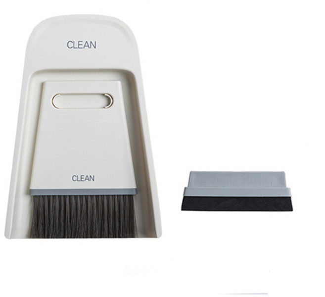 무다스 책상 빗자루 + 쓰레받이, 1세트, 화이트