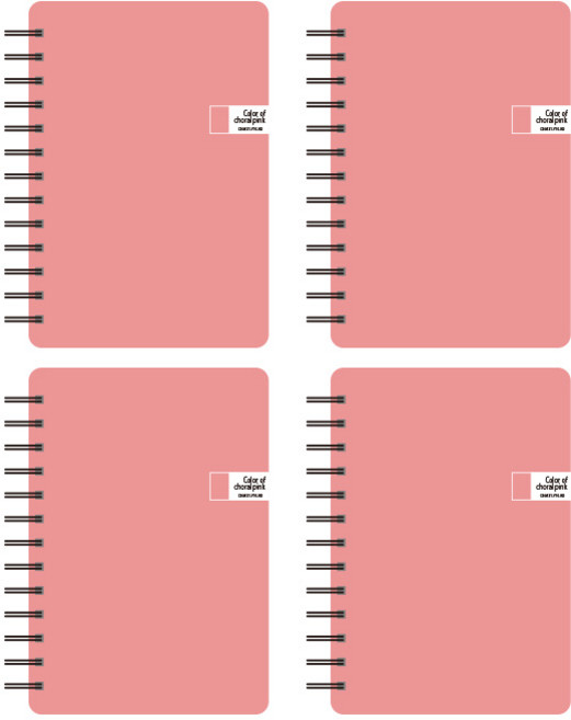 톡톡팬시 CMYK 컬러 스프링 노트, 핑크, 4개