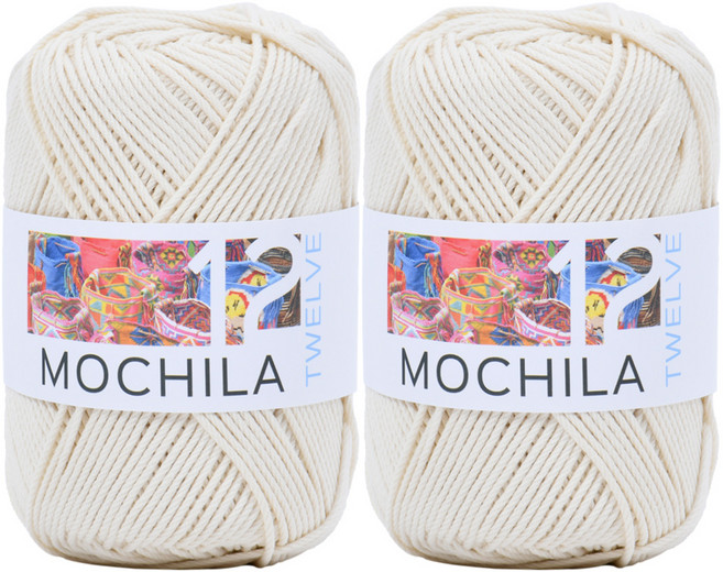 모칠라12 뜨개실, 2개, 18번 크림