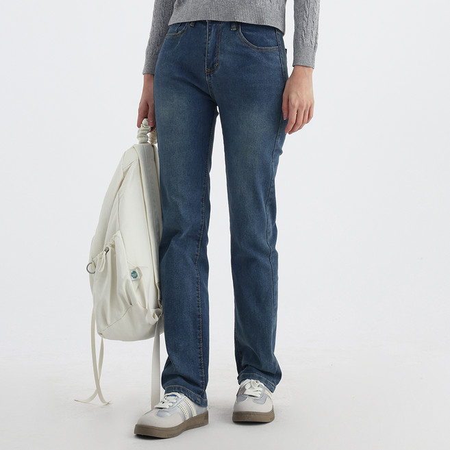 엘쏘 여성용 체형보정 스판 논페이드 일자핏 청바지