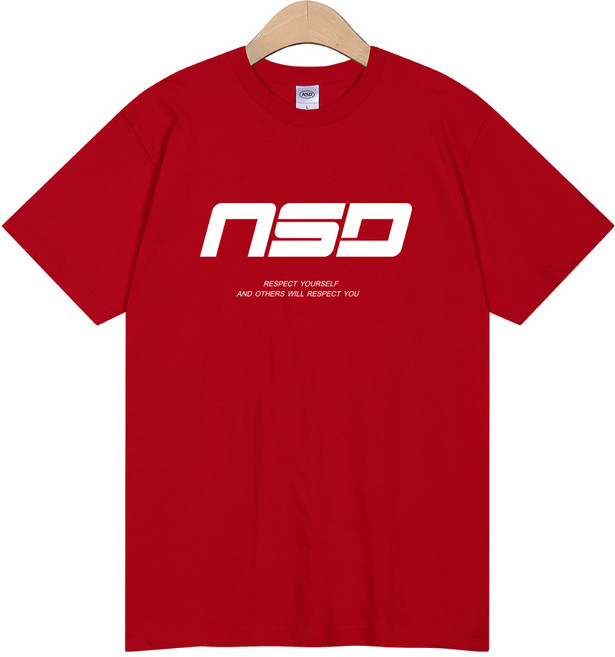 NSD 17수 리스펙트 타이핑 빅로고 통기성 반팔 티셔츠