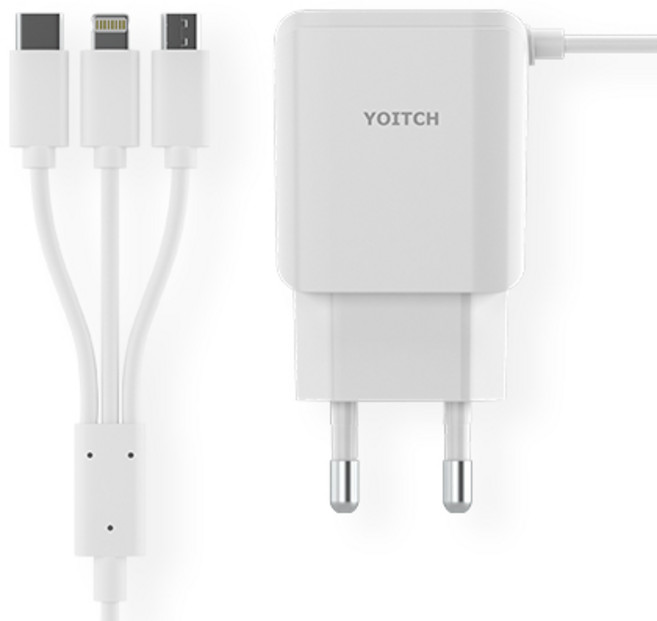 요이치 B라인a 2세대 c타입 5핀 8핀 동시 충전기, 1개, 화이트