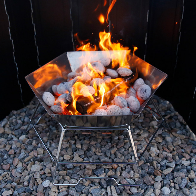 알래스카블랙 캠핑 그릴 접이식 육각 화로대, 1개