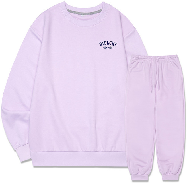 디엘크리 남성용 아치 스포츠팀 스몰로고 맨투맨 + 트레이닝 조거팬츠 세트