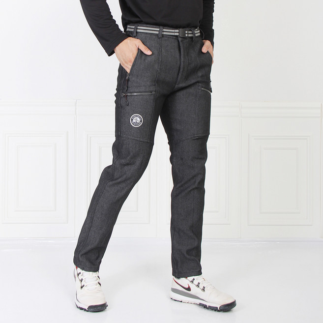 마인플로우 남성용 데님 등산 기모 보온 청바지 + 벨트 HAD6W