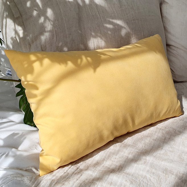 리드홈 션샤인 바이오워싱 쿠션 커버 + 솜, 레몬