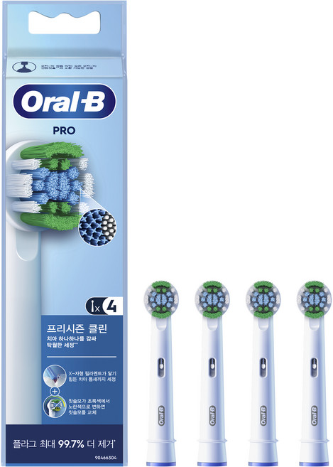 Oral-B 歐樂B Pro Preseason Clean電動牙刷替換刷頭 白色, EB20RX, 4入