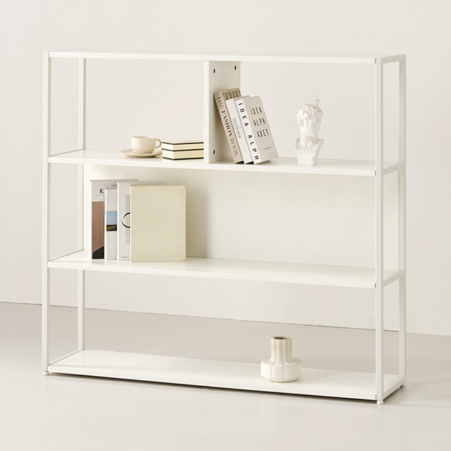 하모벨 티체 스틸 선반 책장, 화이트 + 화이트, 3단