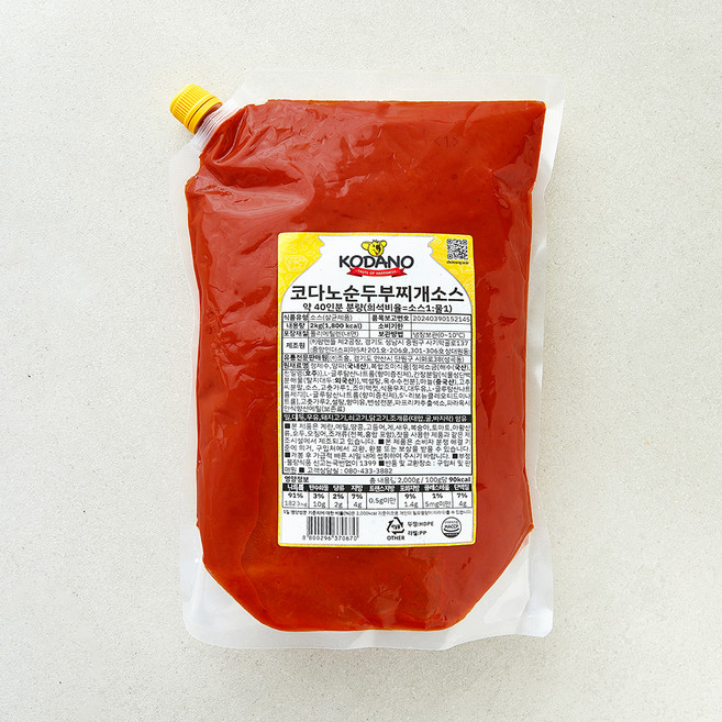 코다노 순두부찌개 소스, 2kg, 1개