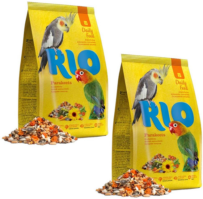 RIO 왕관 모란 코뉴어 앵무새 사료 21032, 1kg, 2개