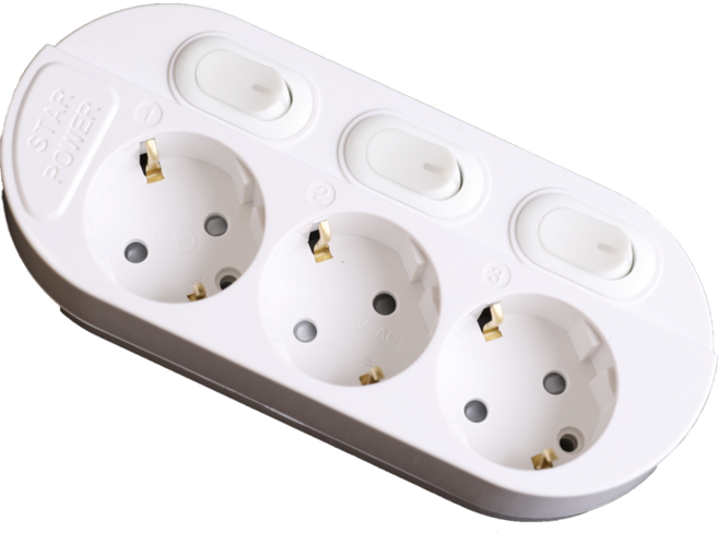 이어지다 개별 멀티탭 3구, 2.5m, 1개