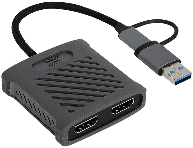 RIVER NETWORK DisplayLink USB 轉 HDMI 雙螢幕轉換器, IX-U3130HD-DUAL, 1個