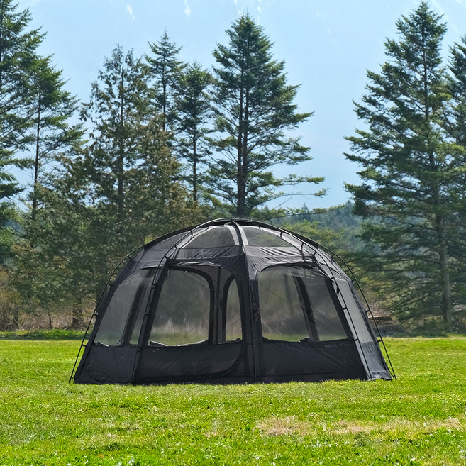 카즈미 비바돔 쉘터 프라임 돔 캠핑 텐트, 블랙, 3~4인용