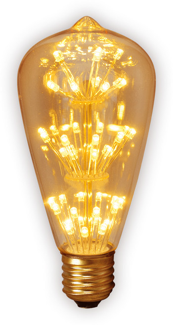 지엘전기 LED 에디슨 램프 눈꽃 ST벌브 64 무드등, 골든글라스