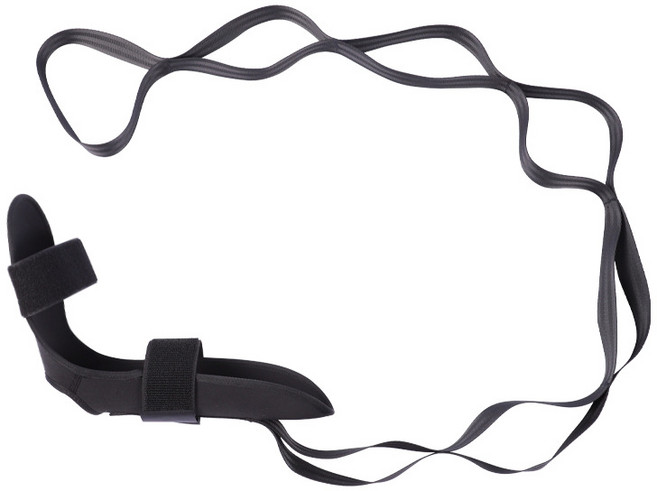 순잠 다리 하체 종아리 근육 스트레칭 밴드, 블랙, 1개