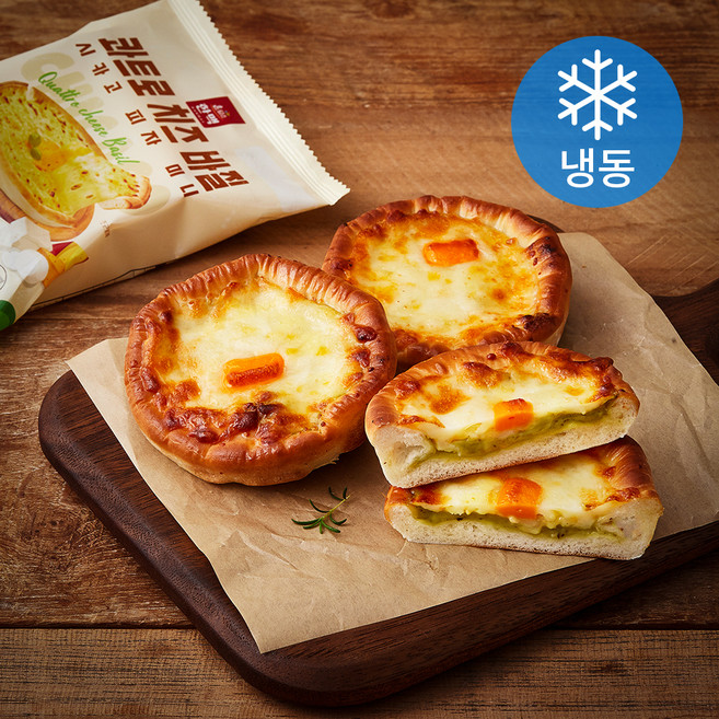 콰트로 치즈 바질 시카고 피자 미니 (냉동), 70g, 1개입, 3개