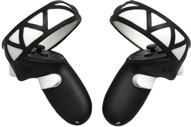 대한 오큘러스 퀘스트 2 컨트롤러 너클 실리콘 그물형 그립 핸드 커버 2p, 1개, OQ-006(블랙)