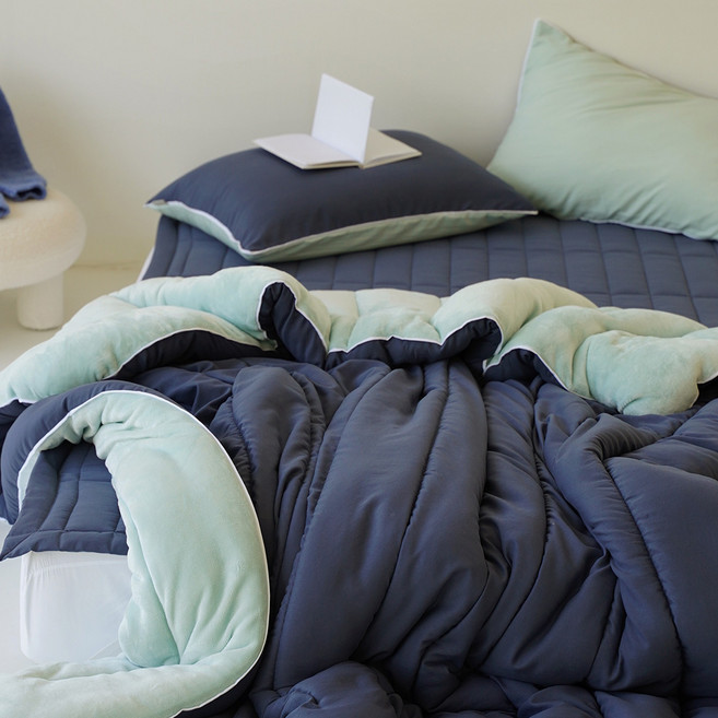 누비지오 양면 워싱 깊게자요 극세사 차렵이불 침구세트