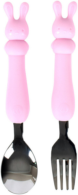 릴팡 부드러운 실리콘 스푼 포크 LF7106, 스노우래빗, 스푼+포크, 1세트