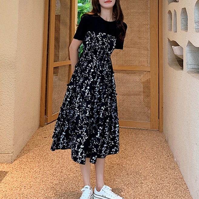 MarketA 女款夏季連身裙 含大尺碼, 黑色