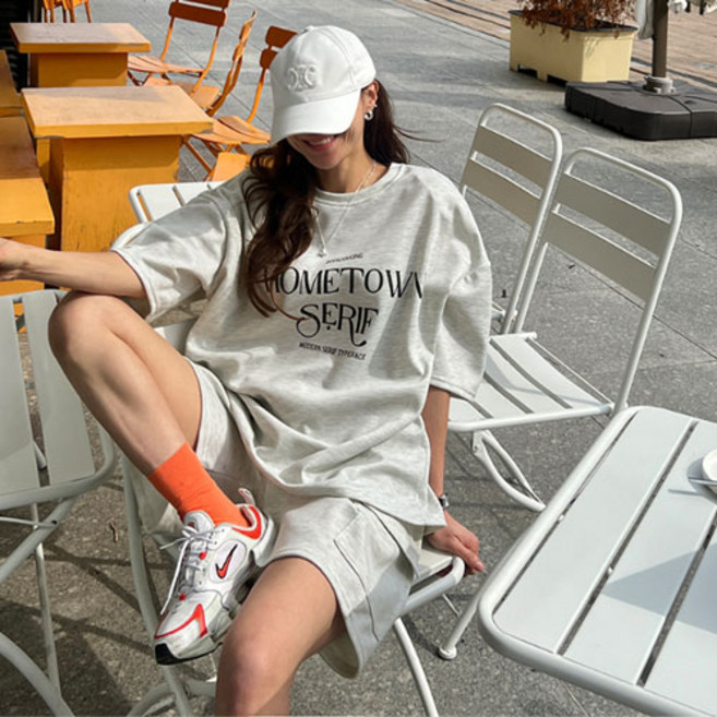 난닝구 여성용 핀도브 나염 트레이닝 상의 하의