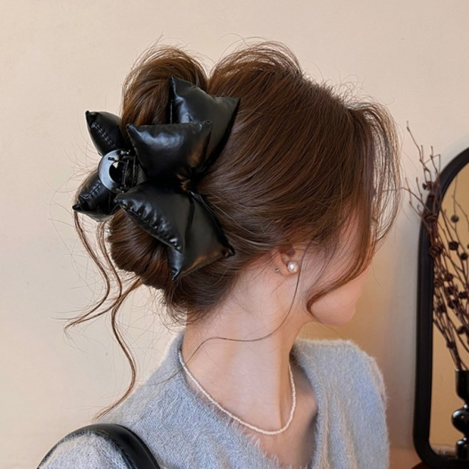 맙소샵 볼륨업 패딩리본 빅사이즈 헤어 집게핀 HR525