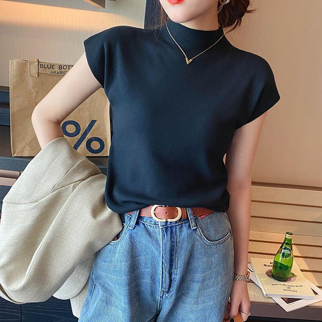 TheSirup 女款無袖高領基本款針織衫