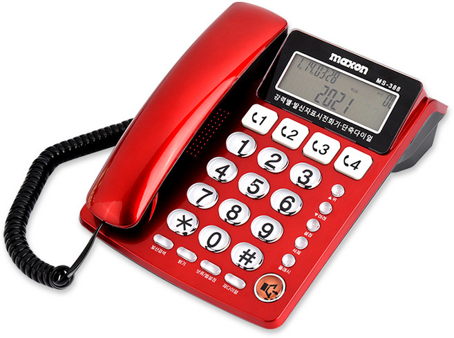 맥슨 강력벨 유선전화기, MS-388(레드)