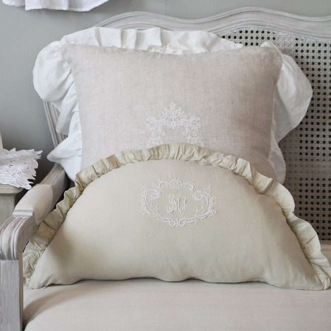 MaMaison 몽펠리에 반달 쿠션 CSMJ22 솜포함, 베이지(CSMJ22-BE)