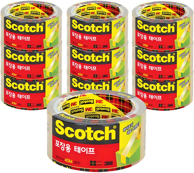 3M Scotch 包裝膠帶 3650, 10個, 透明
