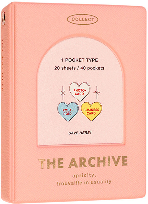 아이코닉 아카이브 1단 콜북 포토카드 앨범, 02 PINK, 20매