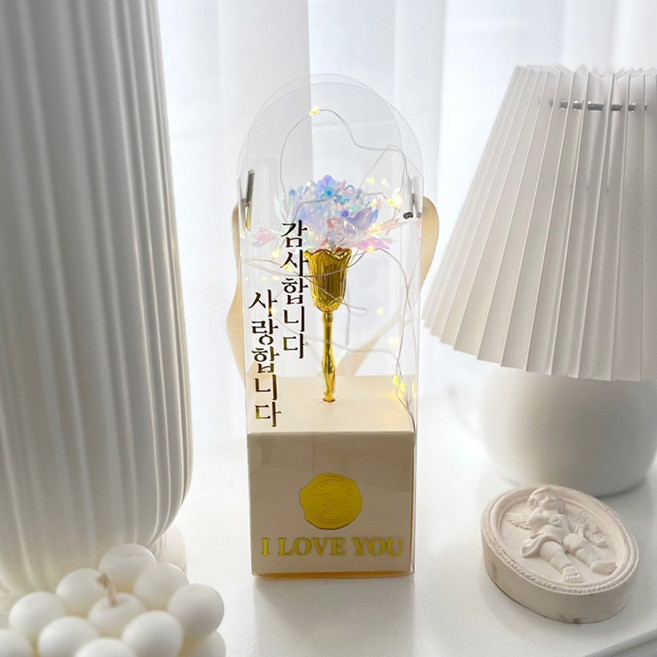 러블리팜 조화 LED 쁘띠 한송이꽃 카네이션, 홀로그램, 1개