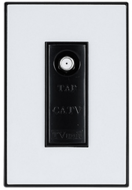 틸인스 CATV 1방 콘센트 블랙 앤 화이트, 1개