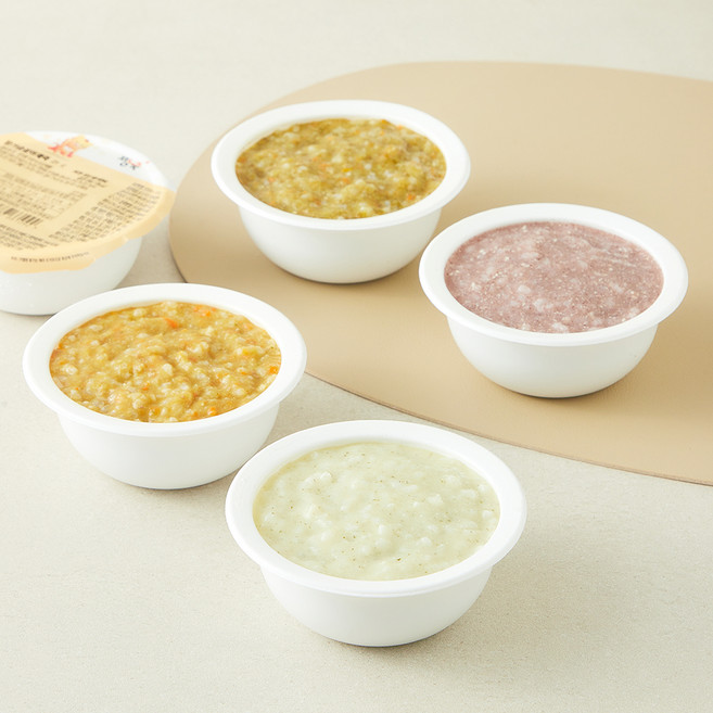 짱죽 중기 8개월 한우당근콜리 200g + 한우샤브 200g + 흑미우리두부 200g + 닭가슴살야채 200g 이유식 죽1 E세트, 1세트
