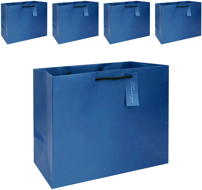 리드홈 고급 펄 답례품 와이드형 쇼핑백, 네이비, 5개