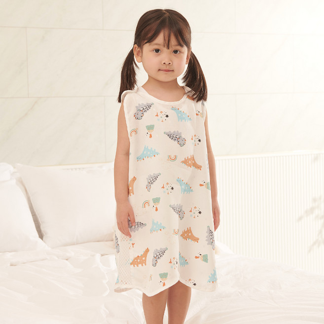 BEBE CHOUETTE 女童涼感透氣人造絲網眼睡眠背心