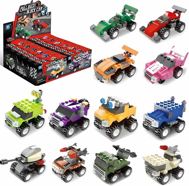 mindbox 品格 迴力車積木 12款, 1個, 多色