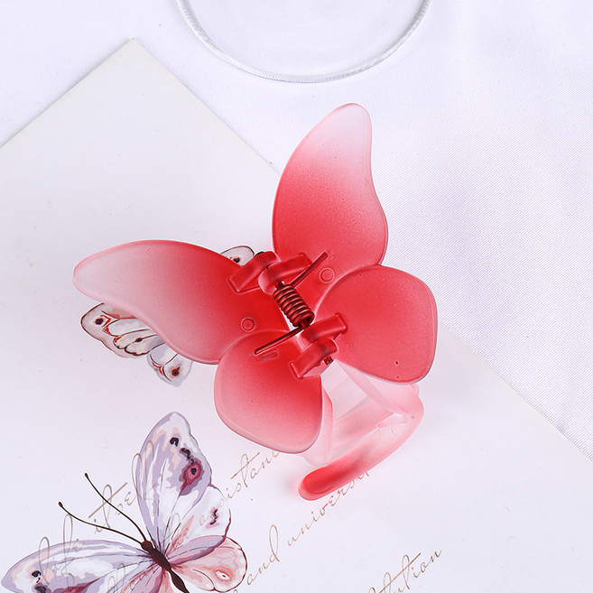 수스다 그라데이션 버터플라이 무광 반달 아크릴 나비 올림머리 집게핀