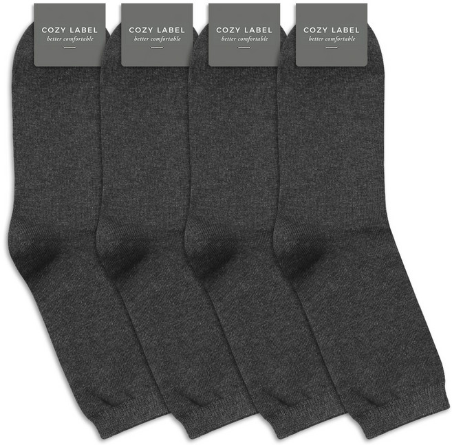 코지라벨 남성용 더 오래신는 면사 2올 무지 중목 양말 4켤레
