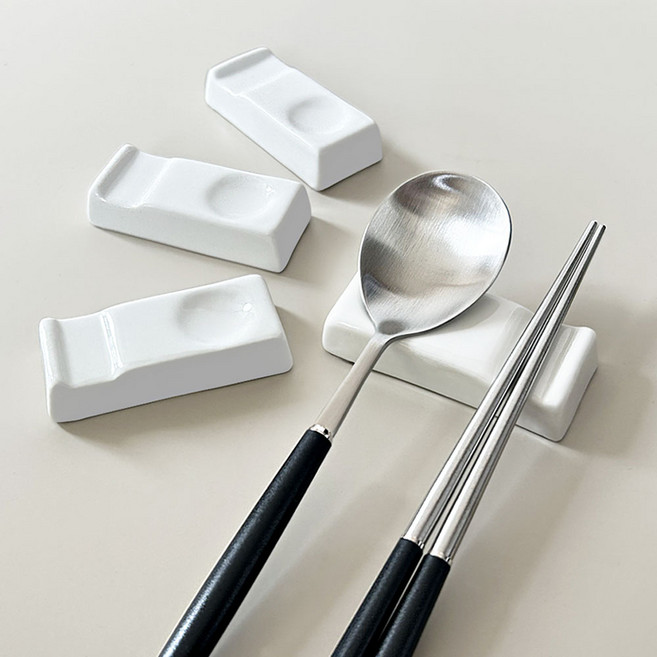 아루아 도자기 수저받침, 화이트, 4개