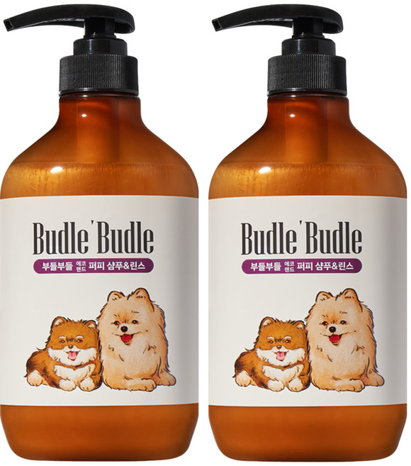 부들부들 에코랜드 퍼피 강아지 샴푸 앤 린스, 500ml, 1개입, 2개